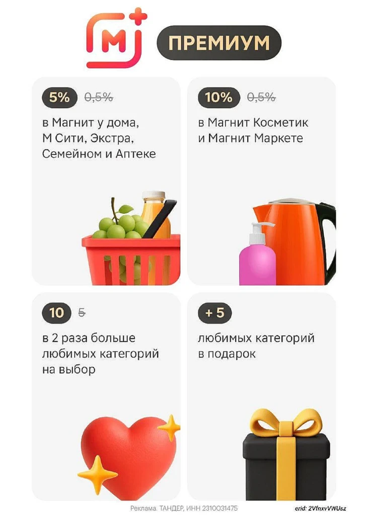 Магнит Плюс Премиум 45 дней бесплатно