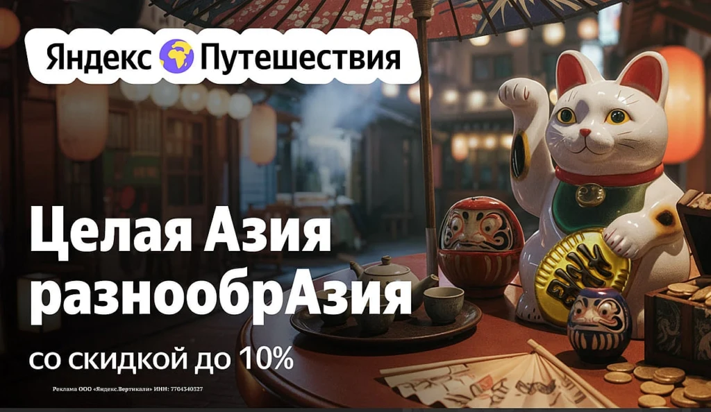 ЯНДЕКС ПУТЕШЕСТВИЯ: СКИДКИ ДО 10000₽ НА ПОЕЗДКИ В ЯПОНИЮ