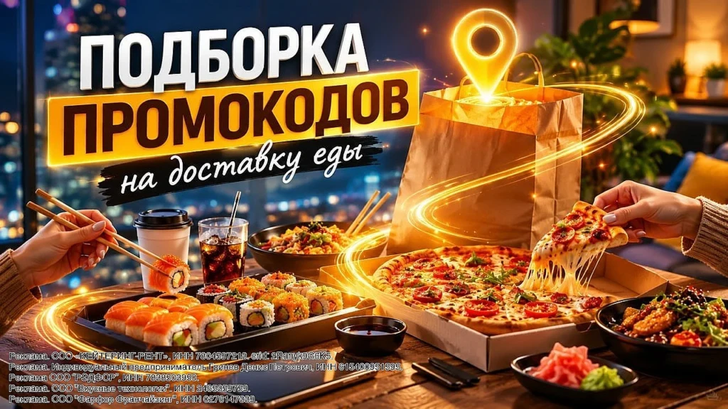 Подборка промокодов на доставку еды