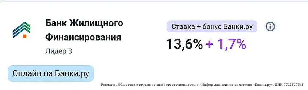 ВКЛАД 15,3% ГОДОВЫХ НА БАНКИ.РУ